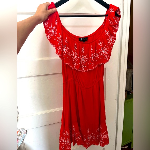 Lulus Dresses & Skirts - Red Off-the-shoulder Lulu’s Dress